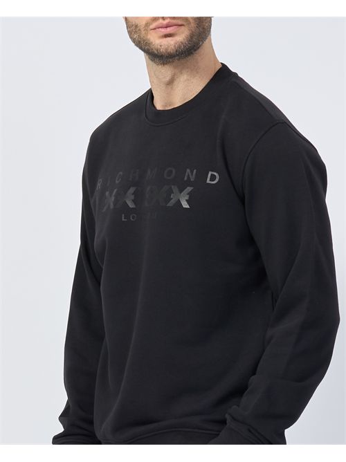 Sweat-shirt à col ras du cou Richmond X pour homme avec logo RICHMOND X | UMP25005FEBLACK